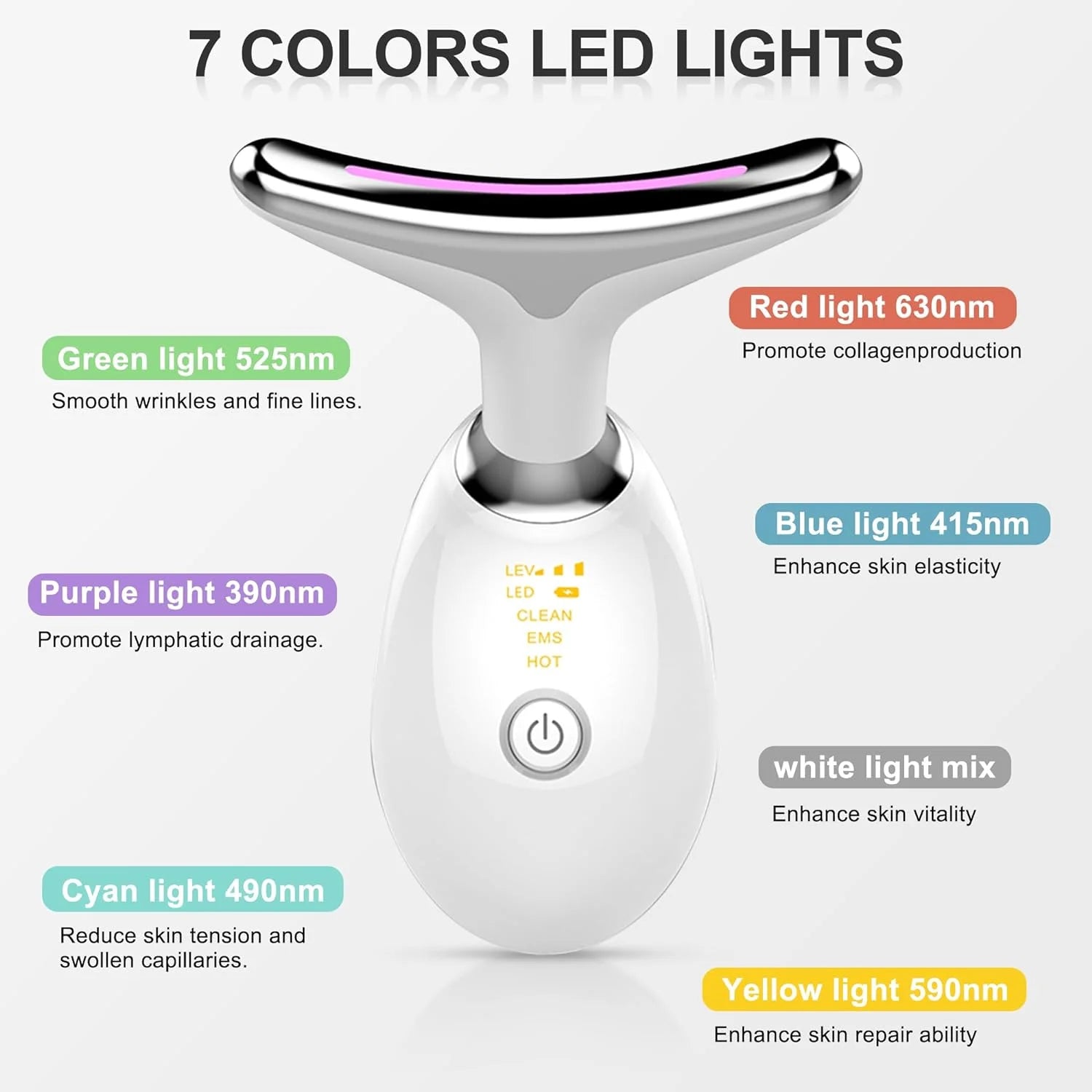 Anti-Wrinkle Facial Lifting Device – LED Light Therapy Skin Tightening & Vibration Massage Beauty Apparatus