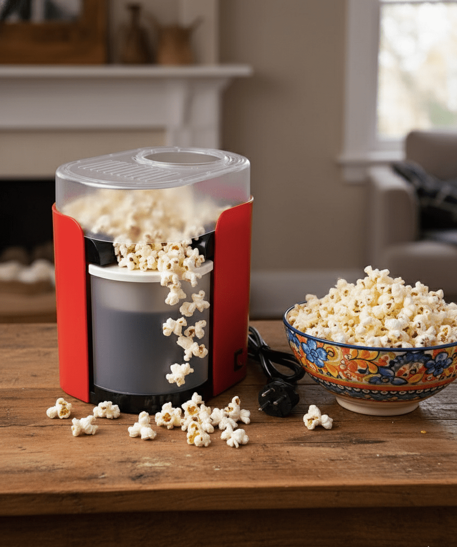Hot Air Popcorn Maker for Healthy, Oil-Free Snacking