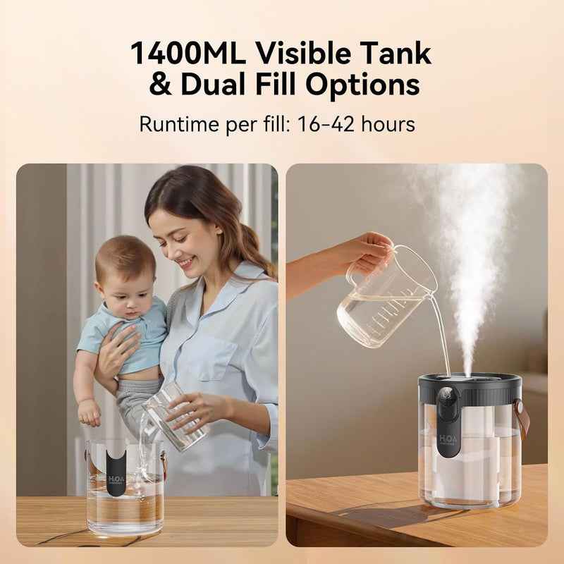Dual Spray Humidifier for All-Day Comfort and Refreshing Relief