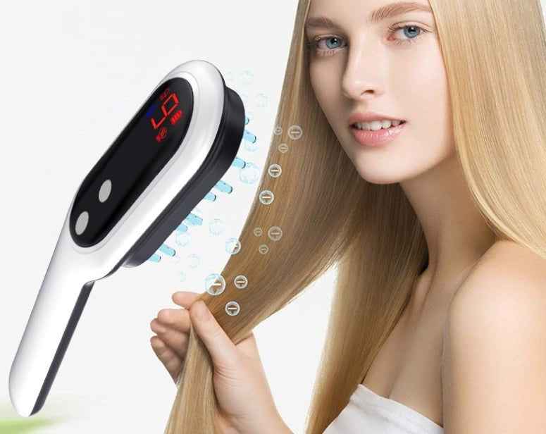 Electric Head Massager with Magnetic Therapy, Hair Growth Comb, Blue Red Light Scalp Massage Brush, Fatigue Relief with LED Display