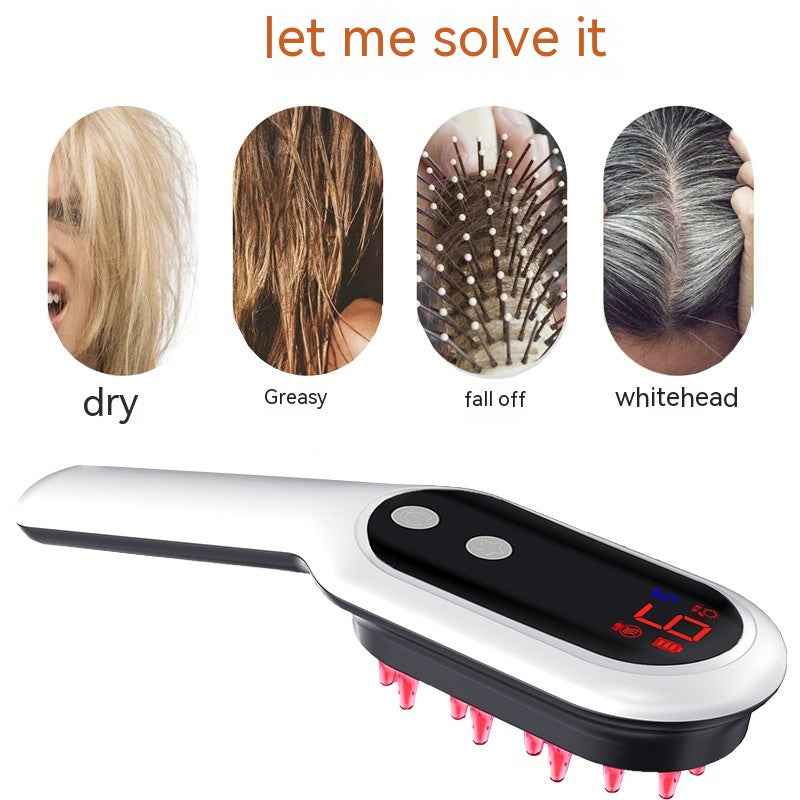 Electric Head Massager with Magnetic Therapy, Hair Growth Comb, Blue Red Light Scalp Massage Brush, Fatigue Relief with LED Display