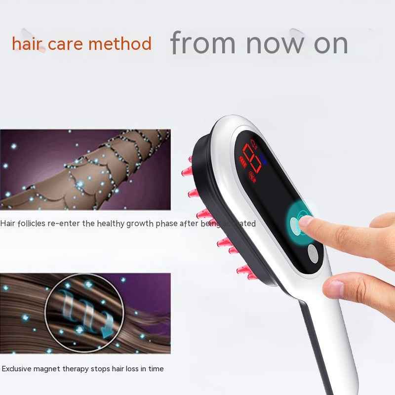 Electric Head Massager with Magnetic Therapy, Hair Growth Comb, Blue Red Light Scalp Massage Brush, Fatigue Relief with LED Display