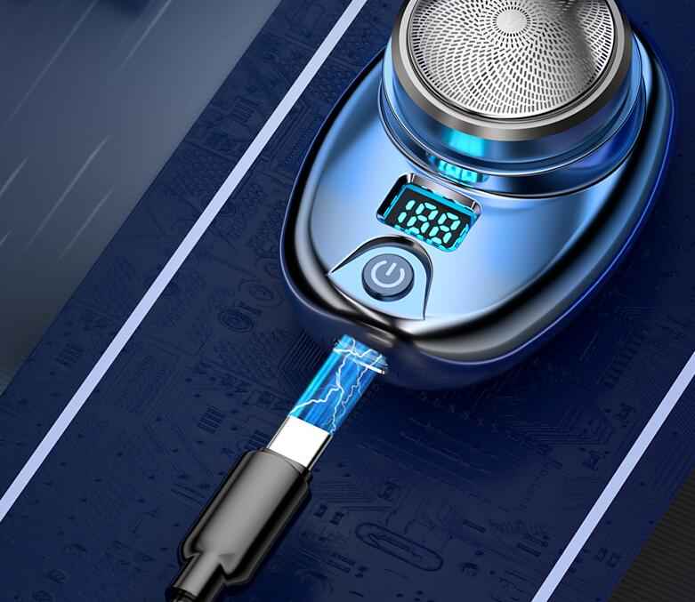 Digital Waterproof Portable Shaver - Travel Electric Shaver for On-the-Go Grooming