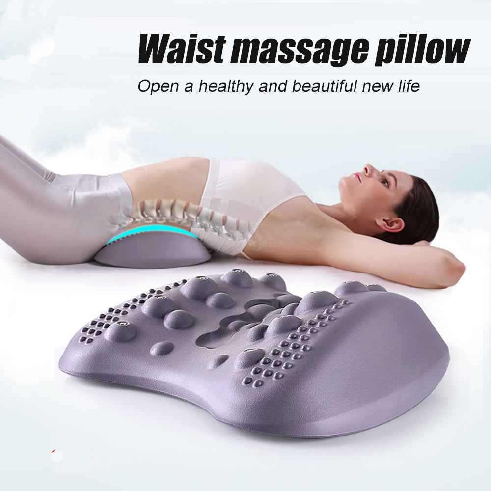 Lumbar Support Pillow & Lower Back Stretcher Massager for Chronic Pain Relief & Herniated Disc