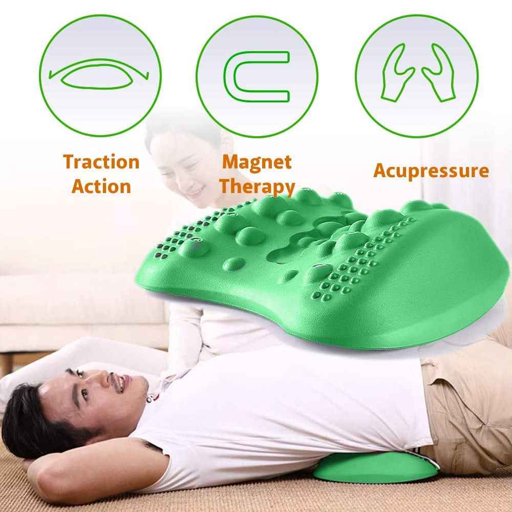 Lumbar Support Pillow & Lower Back Stretcher Massager for Chronic Pain Relief & Herniated Disc