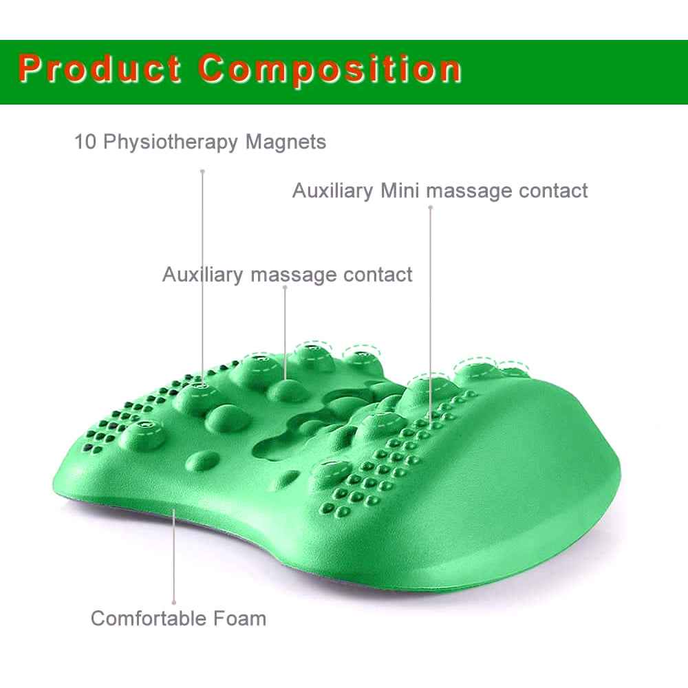 Lumbar Support Pillow & Lower Back Stretcher Massager for Chronic Pain Relief & Herniated Disc