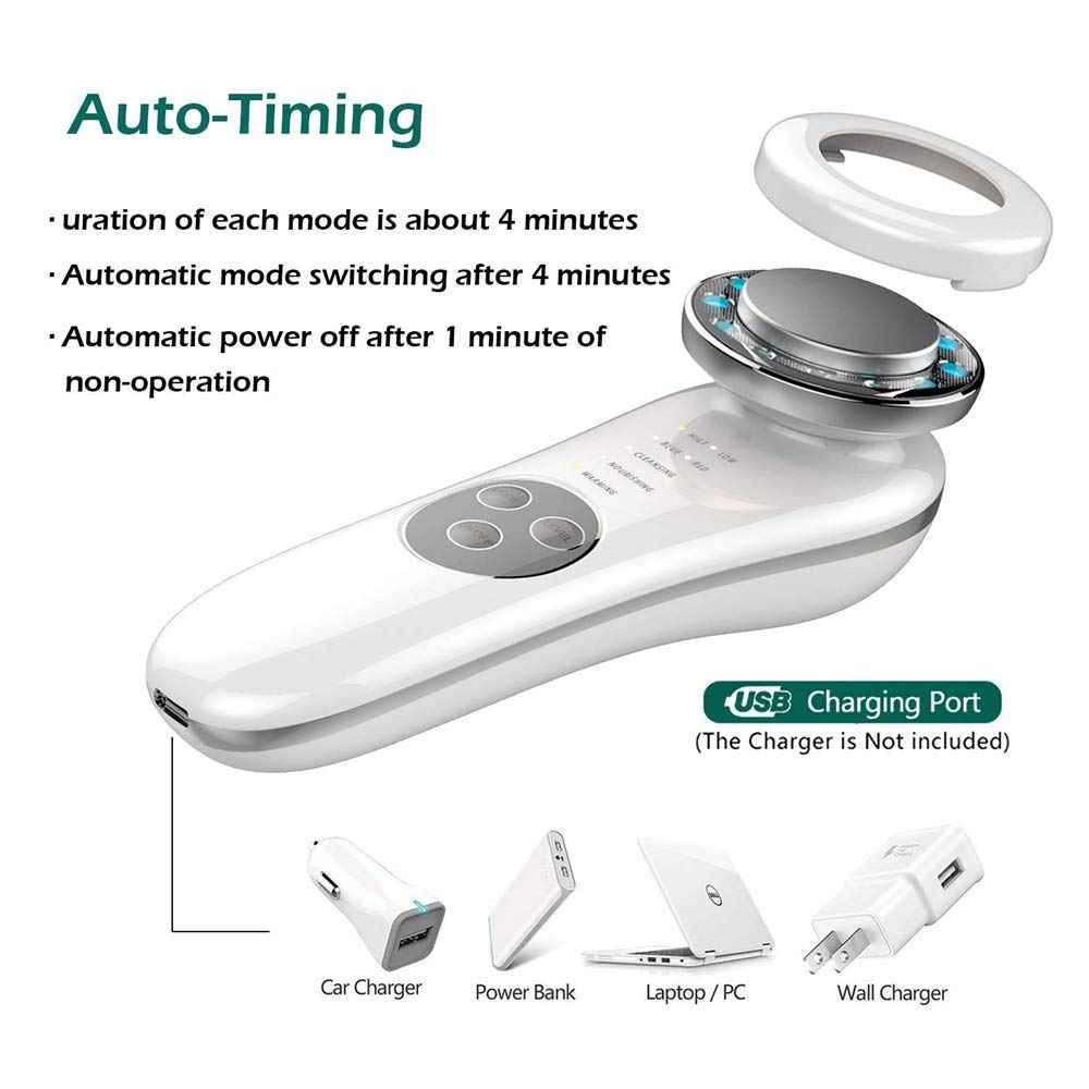 Facial Massager Machine - 7 In 1 Face Lifting and Tightening Galvanic Tool for High Frequency Skin Care