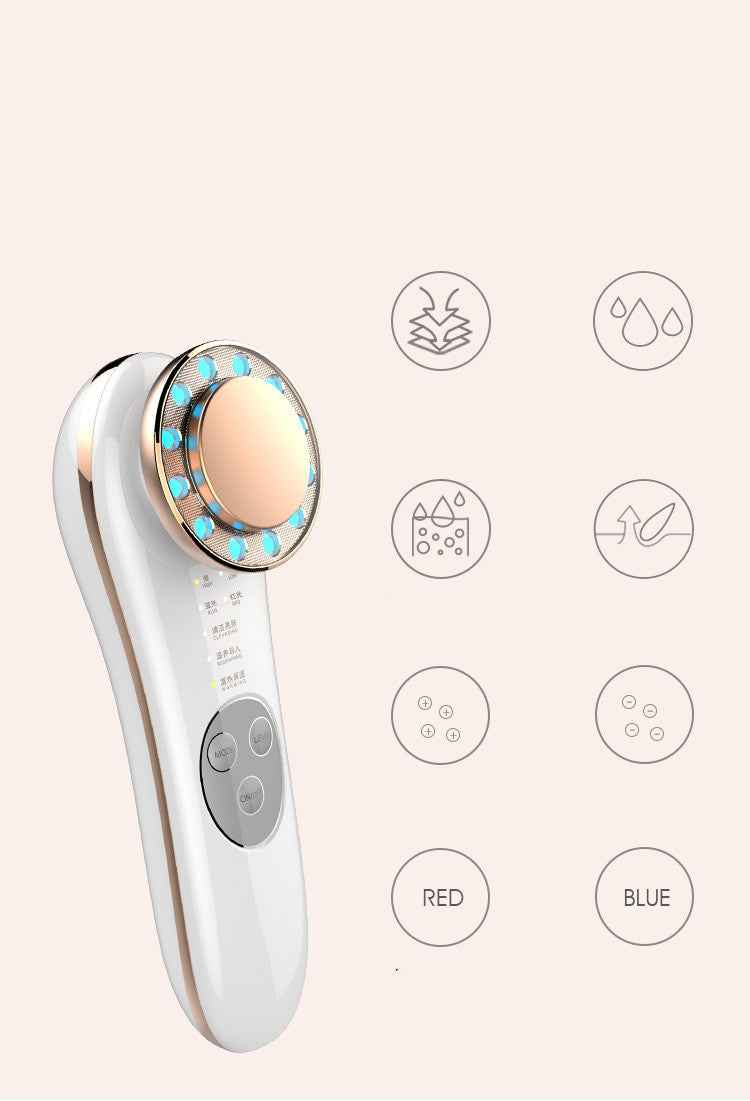 Facial Massager Machine - 7 In 1 Face Lifting and Tightening Galvanic Tool for High Frequency Skin Care